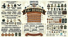 Curated Cuts Mega Halloween Bundle 216+ Scrapbook Kit Halloween