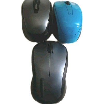 LOT 3 WIRELESS MICE 2~Microsoft  3500 Model 1571 Teal & Silver/1~Logitech Gray