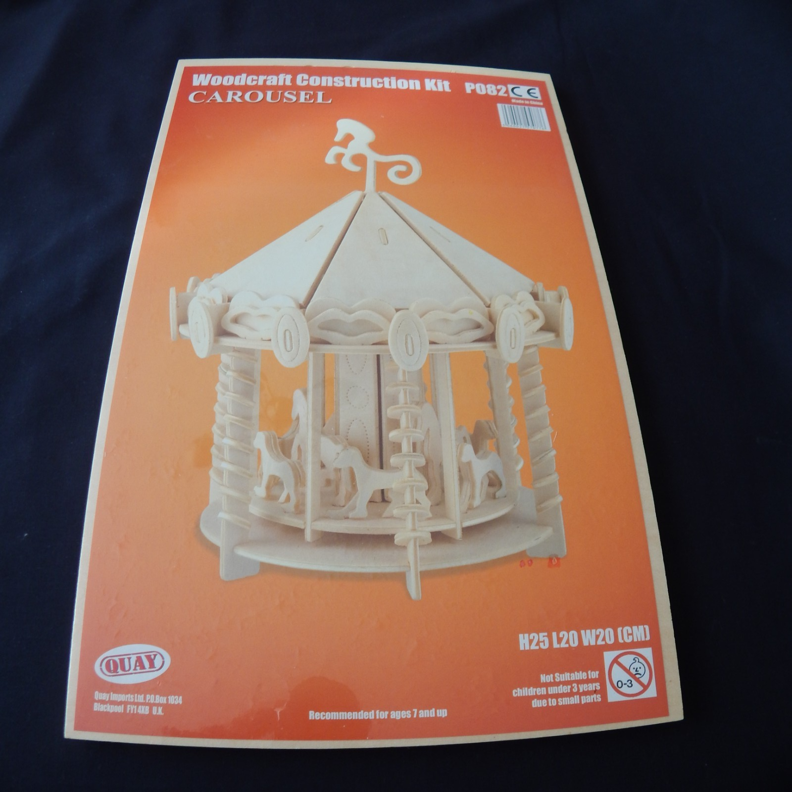 Carousel Woodcraft Construction Kit Merry Go Round Wooden 3D Model Kit P082