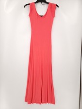 Minty Dress Womens Size Small Color Salmon Sleeveless Stretchy Long Scoop Neck