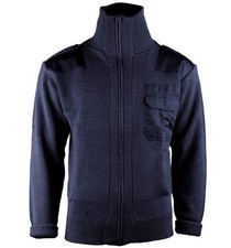 Strickjacke dunkelblau Feuerwehr Schulterklappe Bundeswehr Militär Winterjacke