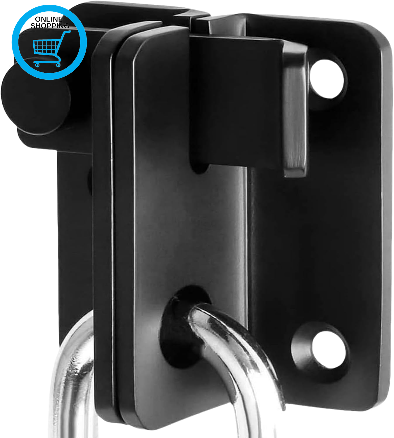 Gate Lock, Heavy Duty Stainless Steel Flip Gate Latch for Wooden Gates, Secure S