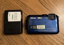 Nikon Coolpix AW100 16MP GPS Digital Camera Blue