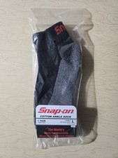Men's BLACK Snap-On Ankle Socks LARGE  7-12  Made In USA New In Package