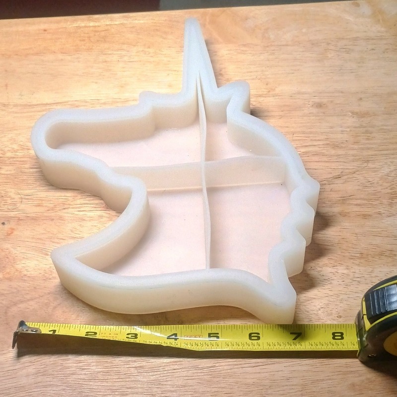 Clear Unicorn Head Shape Silicone Resin Casting Mold for Resin Crafting