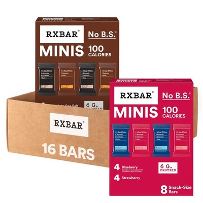 RXBAR Minis Protein Bars, Snack Variety Pack 16 4-Flavor