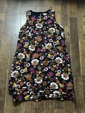 J. Jill Floral Tunic Mini Dress Sleeveless Floral Layer Hem Women Size S