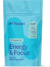 Neuro Energy Focus Gum - 40mg Natural Caffeine Gum Nootropic Energy Suppleme