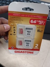 GigaStone MicroSDXC UHS-I U3 A2 V30 Memory Card 64Gb 2 packs