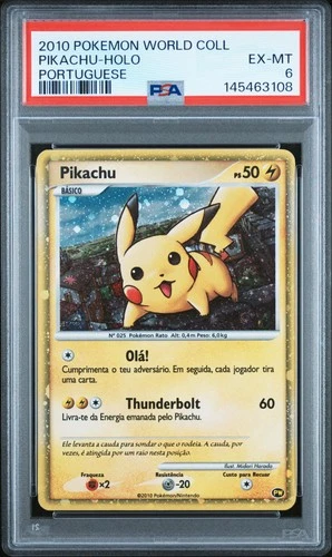 2010 POKEMON WORLD COLL PORTUGUESE PIKACHU-HOLO PSA 6