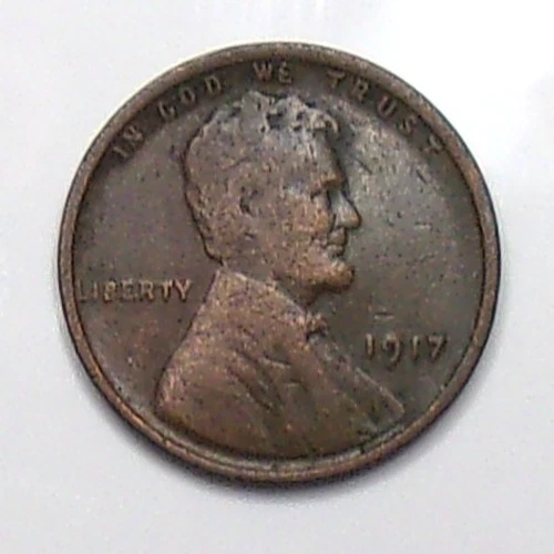 1917 P Penny Lincoln Wheat Penny 95% Copper U.S. Small Cents Coin $0.01