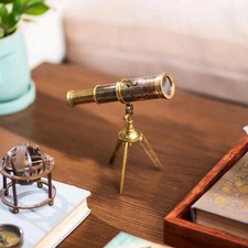 Personalized Vintage Brass Telescope with Tripod: Functional Nautical Decor