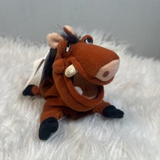 RETIRED The Disney Store Mini Bean Bag PUMBAA 8" Lion King Beanie Plush Toy -New