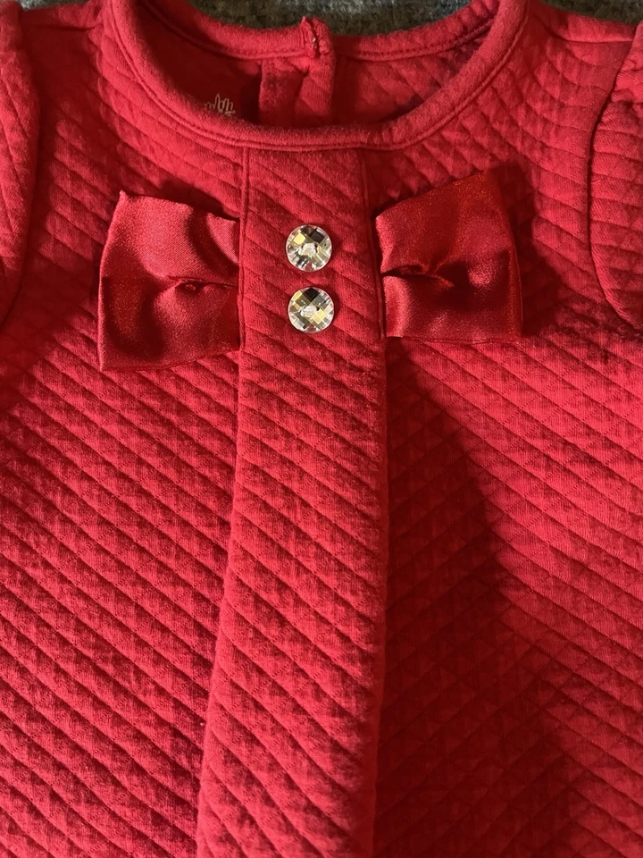 Toddler Headquarters Girl Dress Bow Red Holidays Christmas Cute Princess Sz 4T - Image 2 of 4
