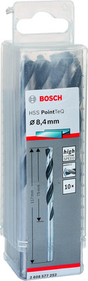 10 HSS Metallbohrer Bosch PointTeQ 8,4mm Bohrer Stahl Gusseisen Kunststoff 8,4x117