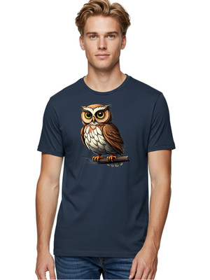 Owl-2 Mens Graphic Tee, 100% Cotton, Casual Summer Wear