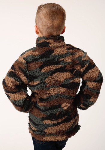 Roper Boys Kids Camo Polyester Polar Fleece Jacket - Picture 3 of 4