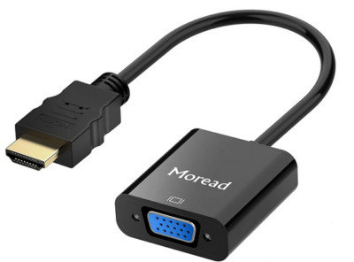 Moread HDMI to VGA Adapter, Black, Brand New