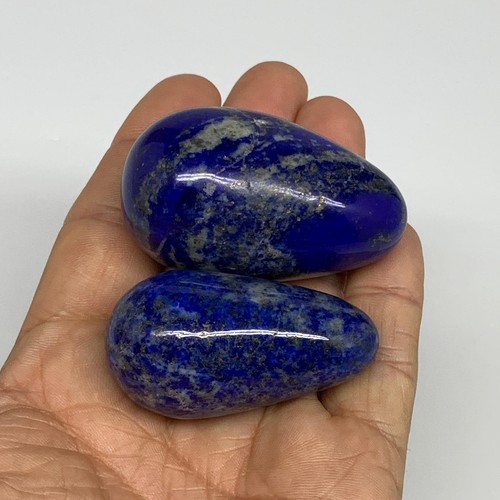 133.1g, 1.9"-2", 2pcs, Natural Lapis Lazuli Egg Polished @Afghanistan, B30410 - Picture 3 of 14