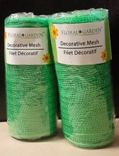 Floral Garden Decorative Mesh 2 Rolls 5 Yards by 6 In Green Net NEW