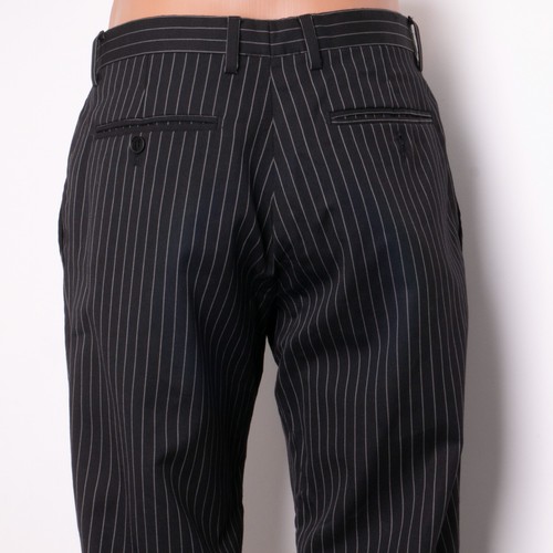 Dolce&Gabbana Men's Regular-Fit Striped Black Wool Formal Pants Size 48 - Picture 6 of 9