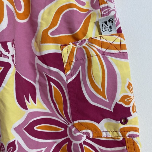 Big Dogs Shorts Men's XL Pink Yellow Orange White Tropical Floral Swim Trunks - Picture 6 of 12