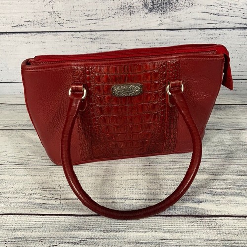 Brighton Handtasche rot Leder Kroko-Detail A 223166 - Bild 1 von 6