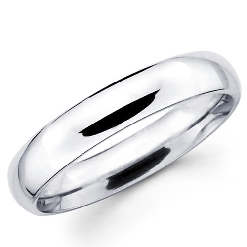 Solid 10K White Gold 2mm 3mm 4mm 5mm 6mm Comfort Fit Men Women Wedding Band Ring - 第 4/12 張圖片