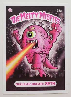 Melty Misfits Series 3 94a Nuclear Breath Seth Variant Card Sticker Buff Monster