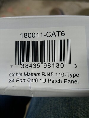Cable Matters Rj45110 Type 24 Port Cat6 1u Part Cat6 1u Patch Panel