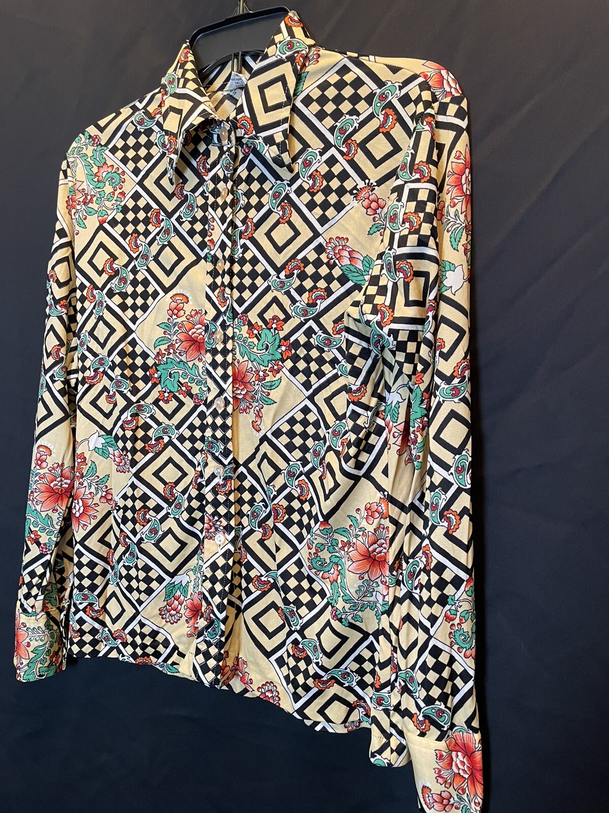 Vintage 1970s Kmart Psyche Paisley Floral Nylon Hippi… Gem