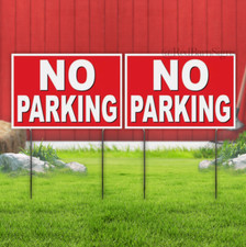 2 PACK - 8x12 Inch NO PARKING Yard Sign w Stake rb
