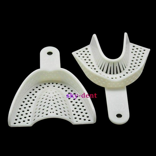 Plastic Dental Disposable Perforated Denture Impression Trays 5 Size Upper+Lower - Picture 12 of 19