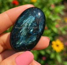 1pcs Arfvedsonite Palmstone Worry Stone Healing Crystal Meditation Reiki Gifts