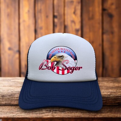 Bob Seger & The Silver Bullet Band Unisex Trucker Hat Navy Snapback USA Eagle