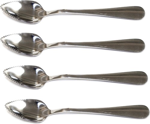 Set of 4 Grapefruit Spoons Stainless Steel Serrated Edge - 第 1/1 張圖片