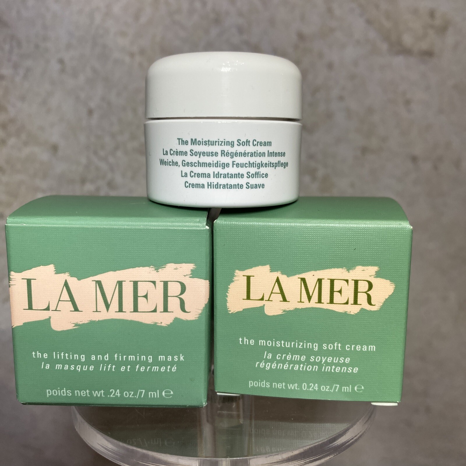 Lot of 2 LA MER Travel THE MOISTURIZING SOFT CREAM And 1 Firming Mask