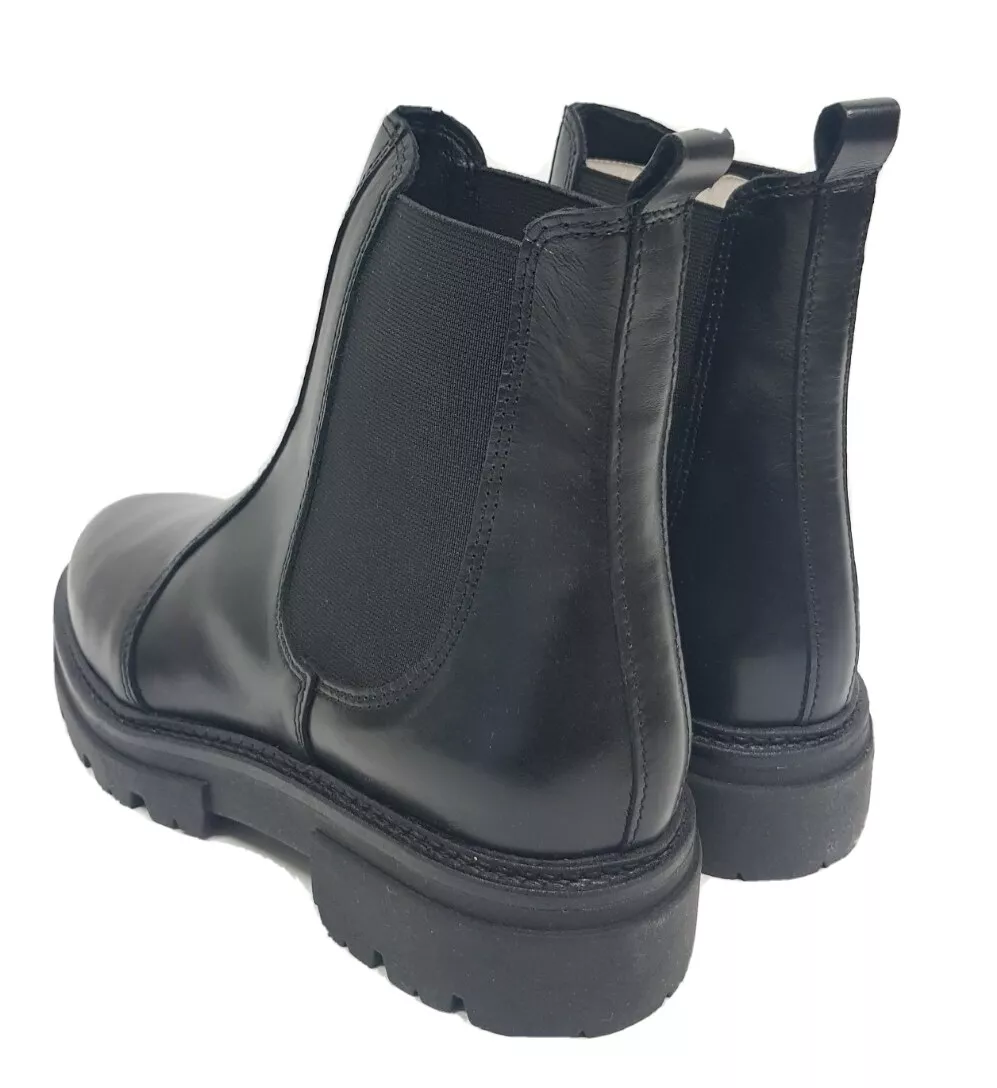Oasis Chunky Leather Chelsea Boots Womens Black Size EU 39 REF BRS