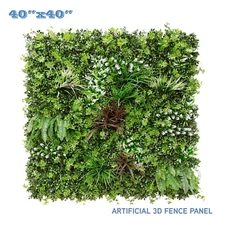 40"x40" Artificial Faux Mixed Leaf Privacy Fence Screen Decor Panel Hedge#5