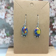 925 Sterling Silver Hypoallergenic Hook 1.5 Earring Yellow Jasper Gemstone 3123