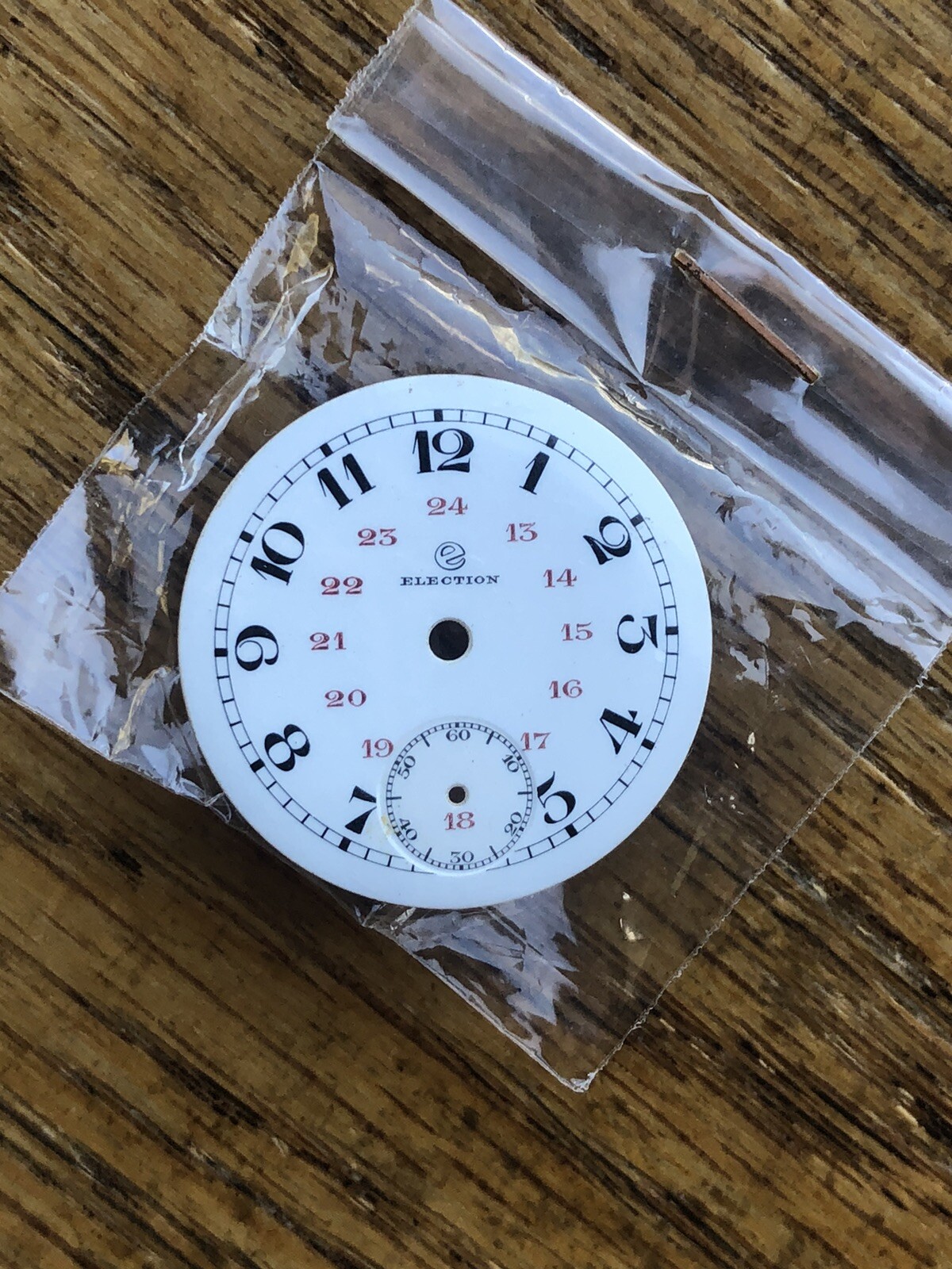 Vintage Military Election 24 Hour Porcelain Wristwatch Dial