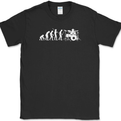 Evolution of a Drummer T-Shirt Funny Music Man Band Group Hobby Tee