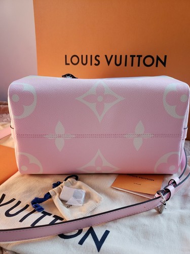 Louis Vuitton AUTHENTIC SPEEDY 30 PINK ESCALE GIANT FLOWER MONOGRAM PASTEL BAG - Picture 6 of 11