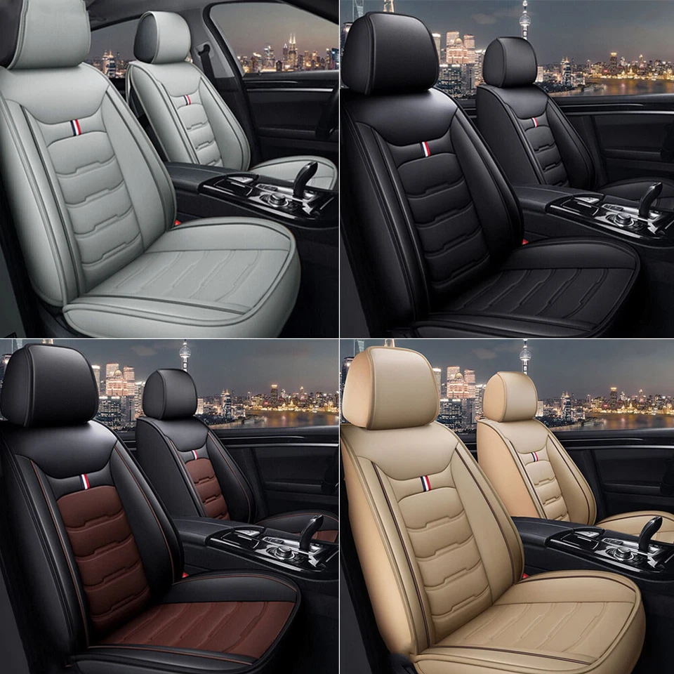 For BMW Car Seat Covers 5 Seats Full Set Leather Front & Rear Cushion Protectors - Image 2 of 4
