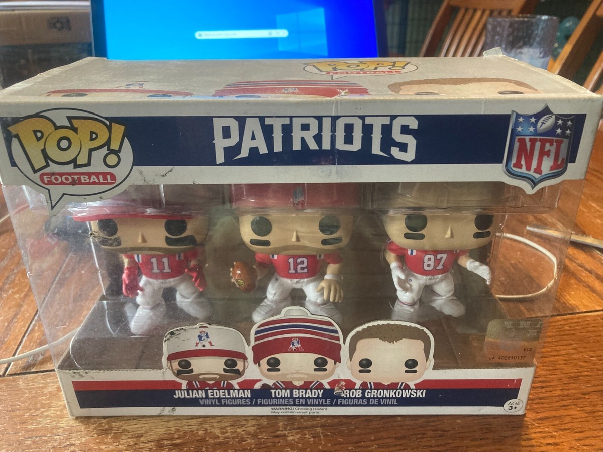 Funko Pop NFL Football Patriots Pack Brady Edelman Gronkowski Box Not  Mint