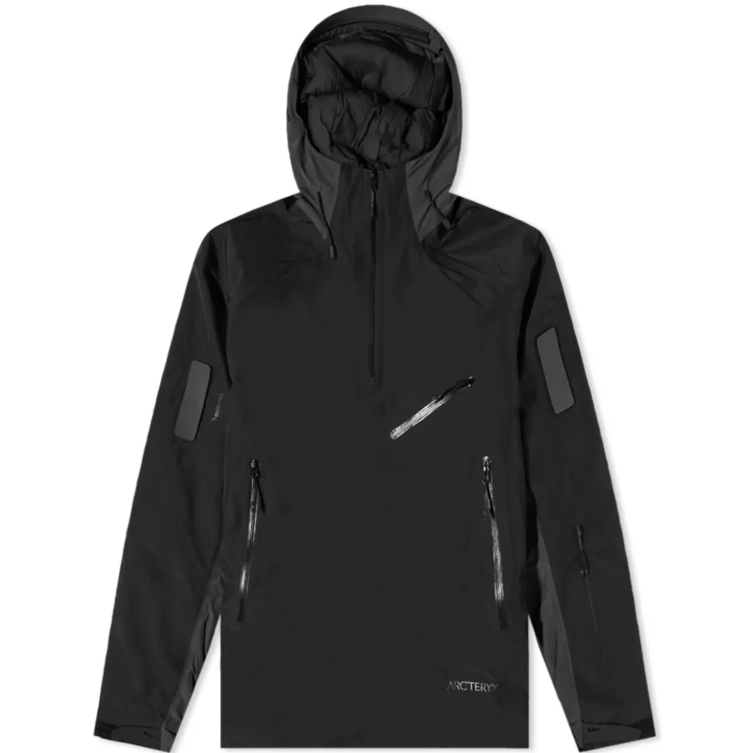 ARC'TERYX NUOVA GIACCA A VENTO NERA ARCTERYX SYSTEM A ASSE ISOLATA GORE TEX RECCO
