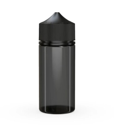 CHUBBY GORILLA 100ML V3 PET Bottles (400pack) TRANSLUCENT BLACK BOTTLE/BLACK LID