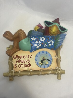 Vintage Parrot Where its Always 5 O'clock - Collectible clock Works