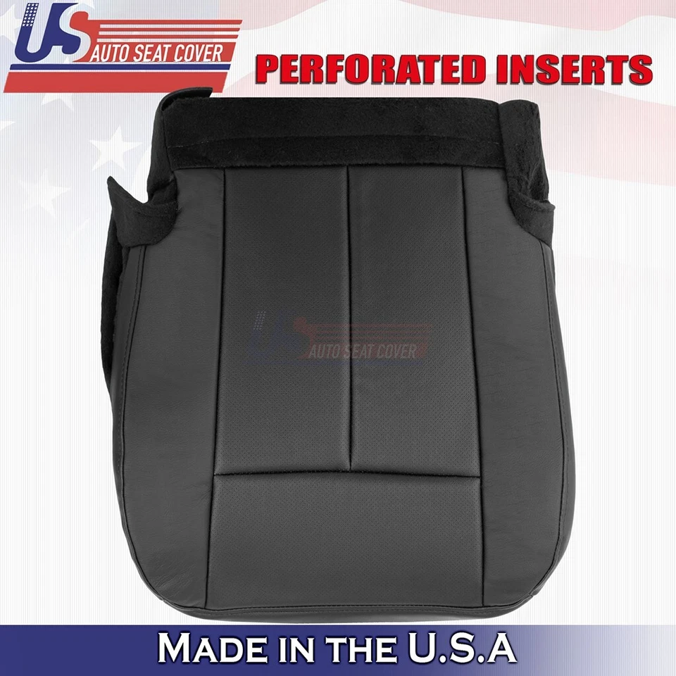 2015 a 2017 Compatível com Ford Expedition Driver Bottom com Capa de Assento de Couro Perf Preta - Imagem 2 de 4