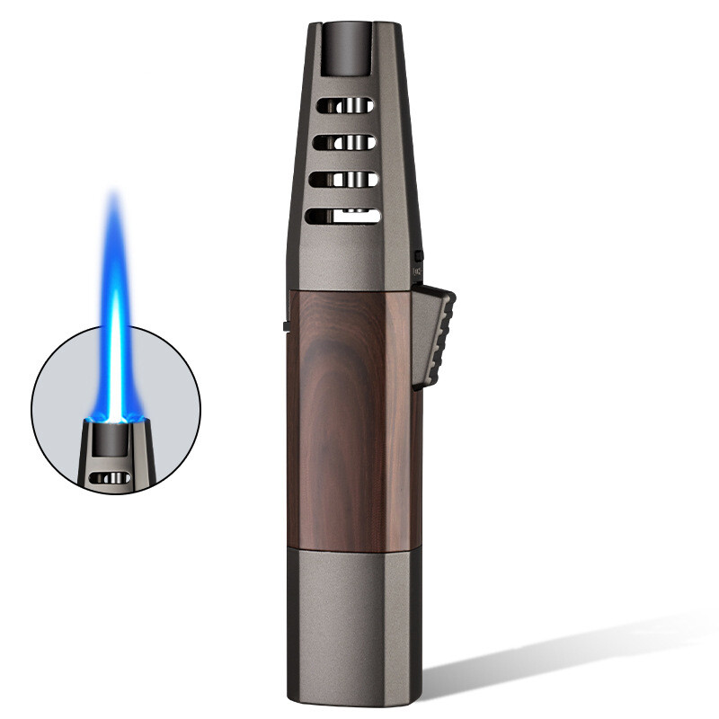 Bright Rechargeable Torch Windproof Straight Torch Blue Flame Turbine Fire
